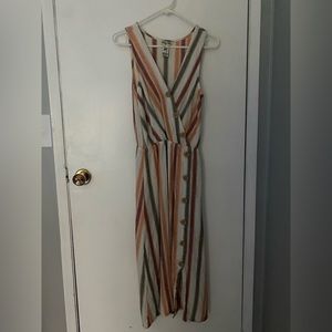 Indigo Rein boho striped maxi dress with buttons